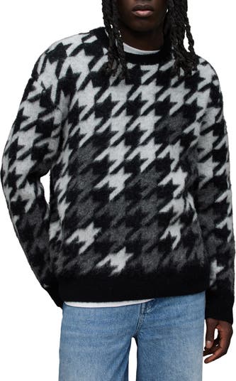 STACY ADAMS Men's Sweater, Multi Square Houndstooth Pattern