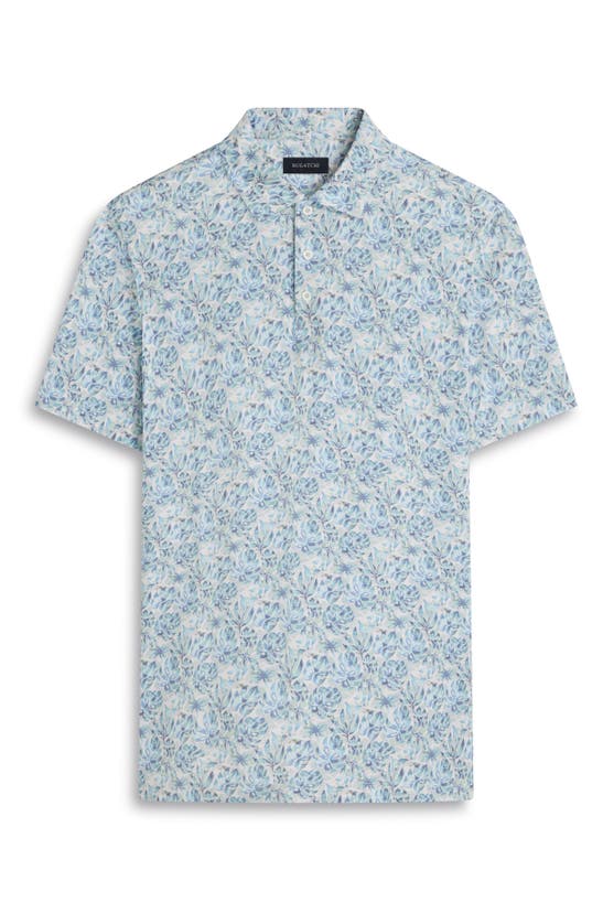 Shop Bugatchi Victor Ooohcotton® Leaf Print Polo In Mint