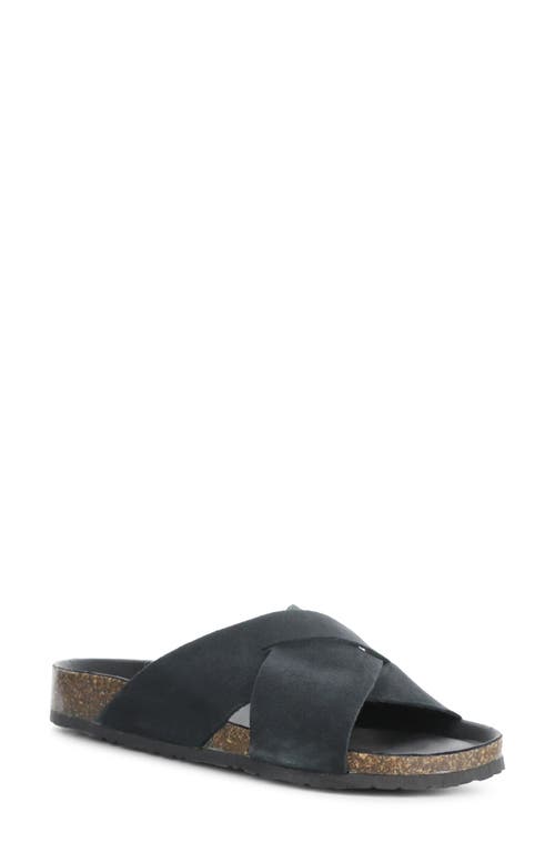 Maisie Slide Sandal in Black Suede