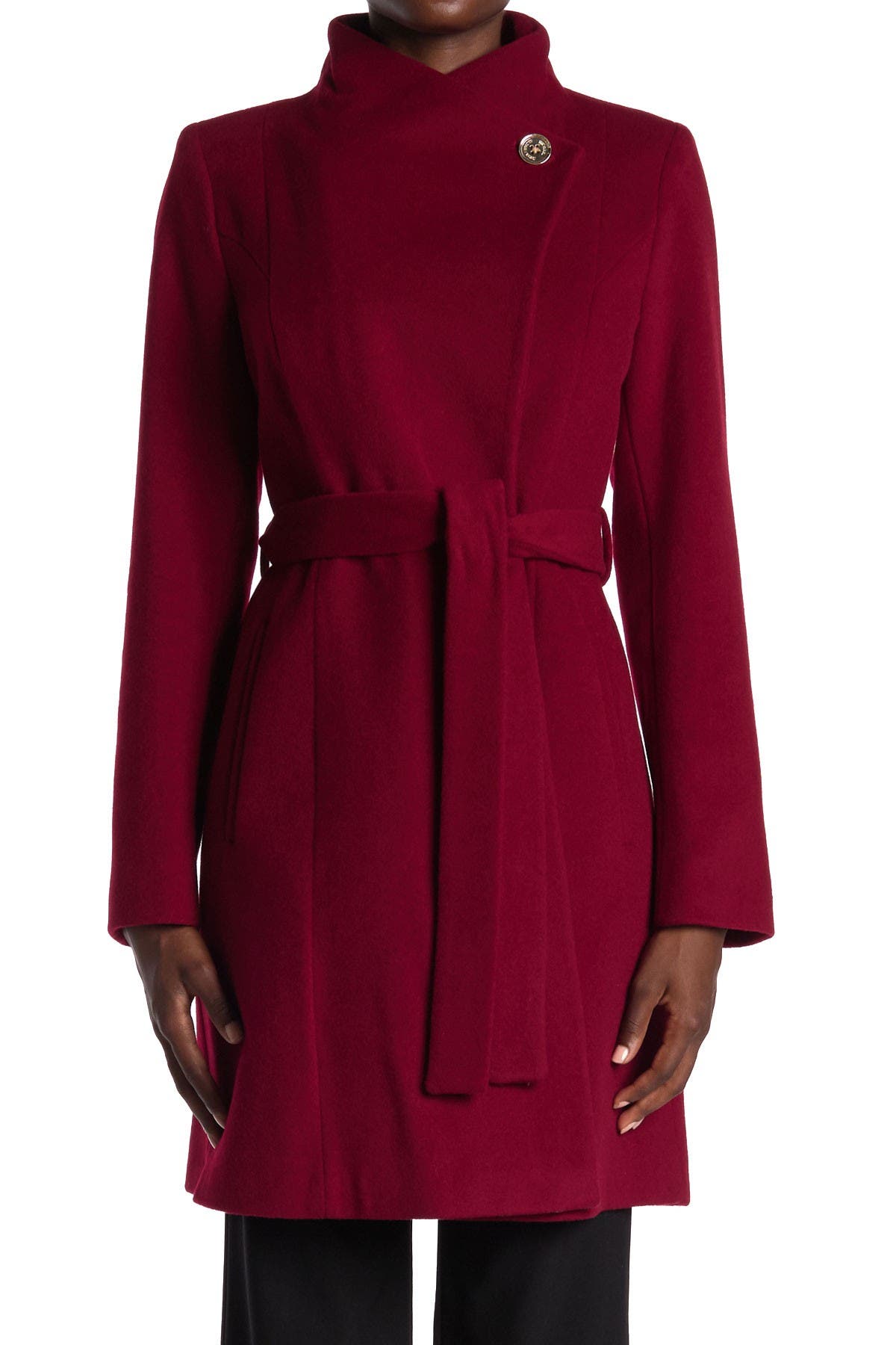 michael michael kors belted asymmetrical trench coat