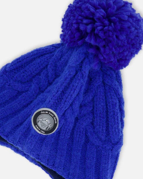 Shop Deux Par Deux Boy's Peruvian Knit Hat Royal Blue In Princess Blue