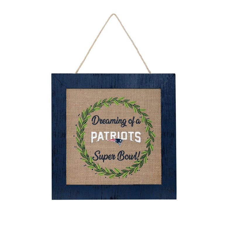 Foco New England Patriots 12'' Double-sided Burlap Sign In Navy