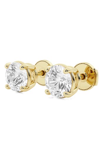 Shop Badgley Mischka Collection Round Cut Lab Created Diamond Stud Earrings In Gold