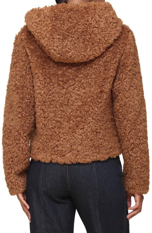 Shop Avec Les Filles Faux Fur Hooded Jacket In Brown