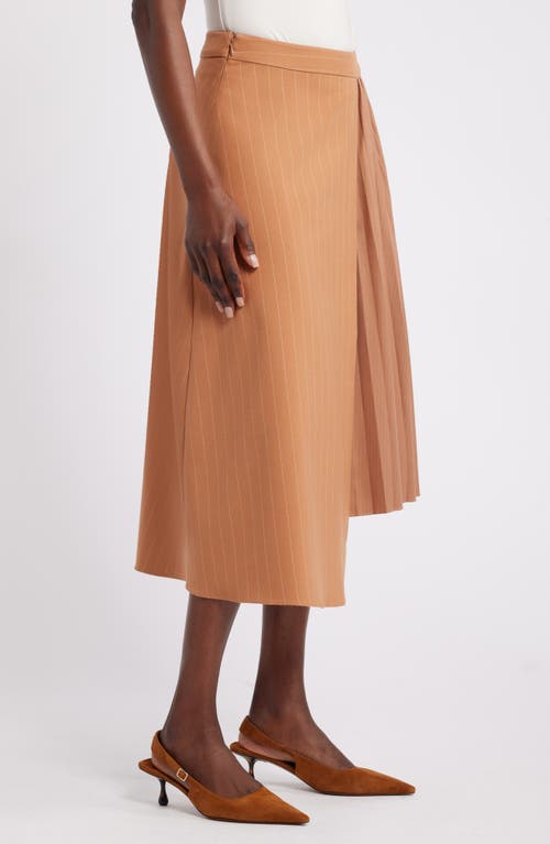 Shop Nordstrom X Harlem's Fashion Row House Of Aama Dandy Pleated Skirt In Tan- Ivory Brummell Pinstripe