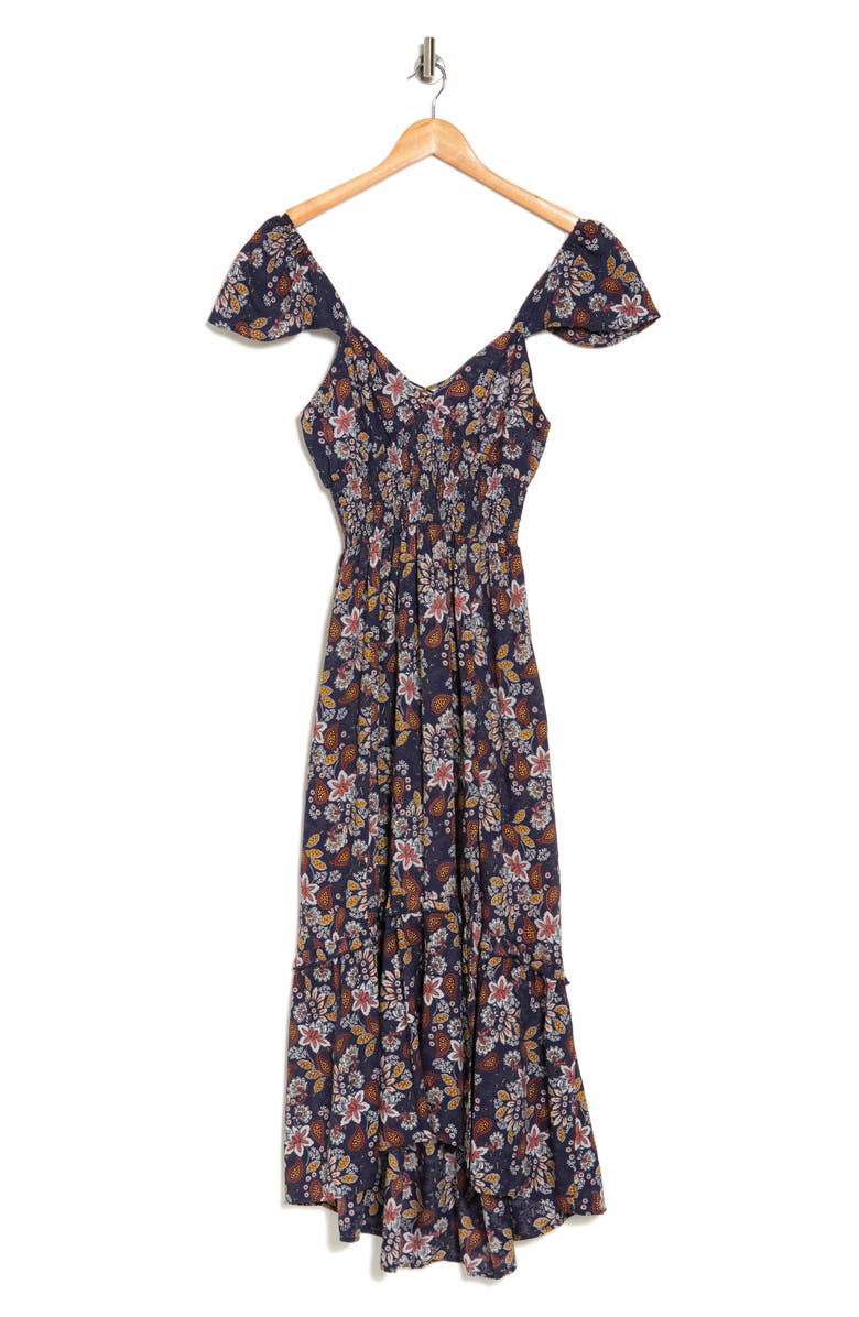 Angie Floral Flutter Sleeve Maxi Dress | Nordstromrack