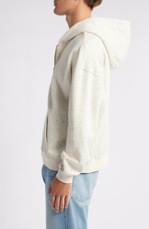 Shop Krost Flecked Zip-up Hoodie In Egret