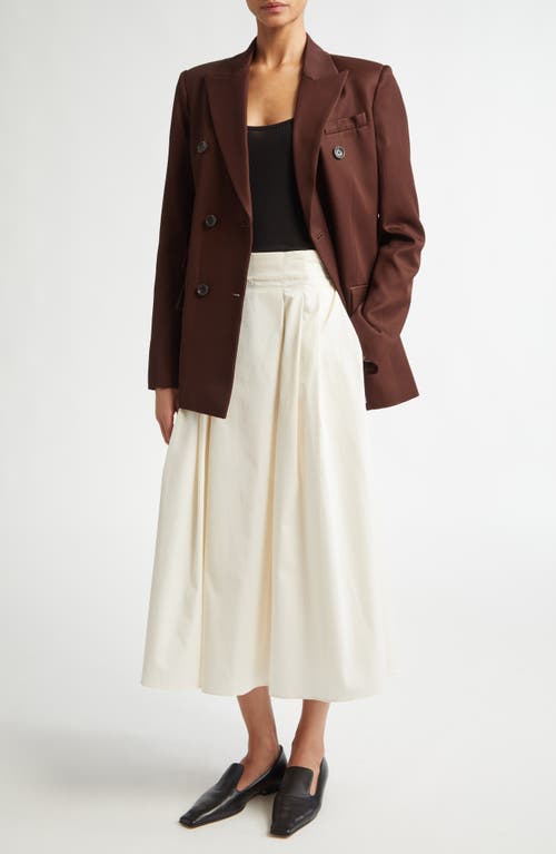 Maria Mcmanus Billiet Double Breasted Twill Blazer In Bitter Chocolate
