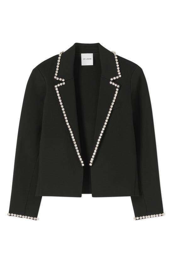 ST JOHN ST. JOHN EVENING CRYSTAL EMBELLISHED SWEATER JACKET 