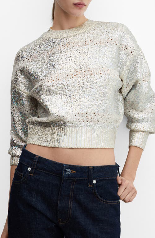 MANGO Future Crop Sweater Silver at Nordstrom,