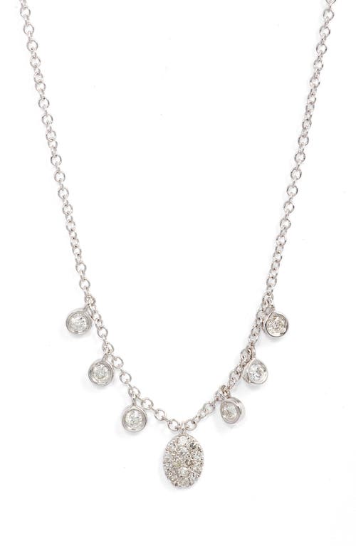 Meira T Diamond Charm & Pendant Necklace in White at Nordstrom, Size 18