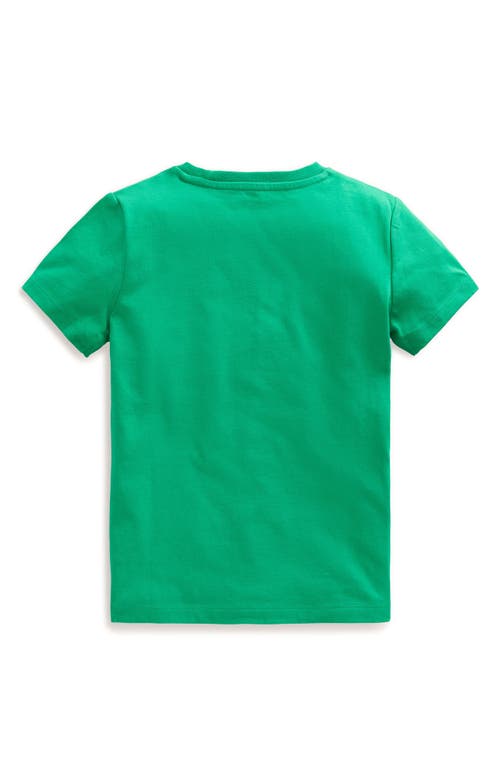 Shop Mini Boden Kids' Bouclé Appliqué Cotton Graphic T-shirt In Topaz Green