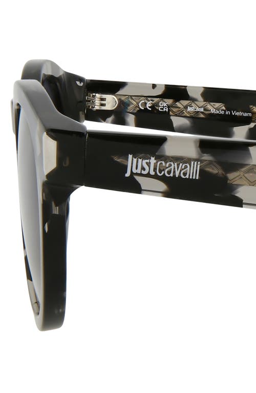 Just Cavalli Round-frame Acetate Sunglasses In Black Havana Blue