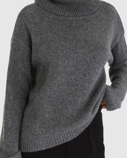 Belle & Bloom Right Here Waiting Open Back Knit In Charcoal