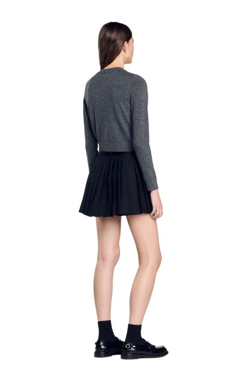 Shop Sandro Wool And Cashmere Cardigan In Dark Grey