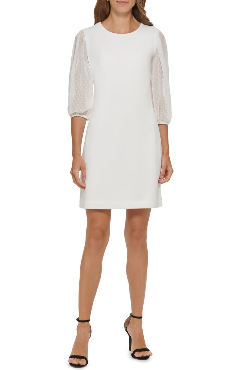 DKNY Swiss Dot Puff Sleeve Sheath Dress | Nordstromrack