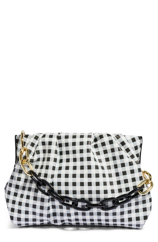 House Of Want Chill Vegan Leather Frame Clutch In Black Gingham