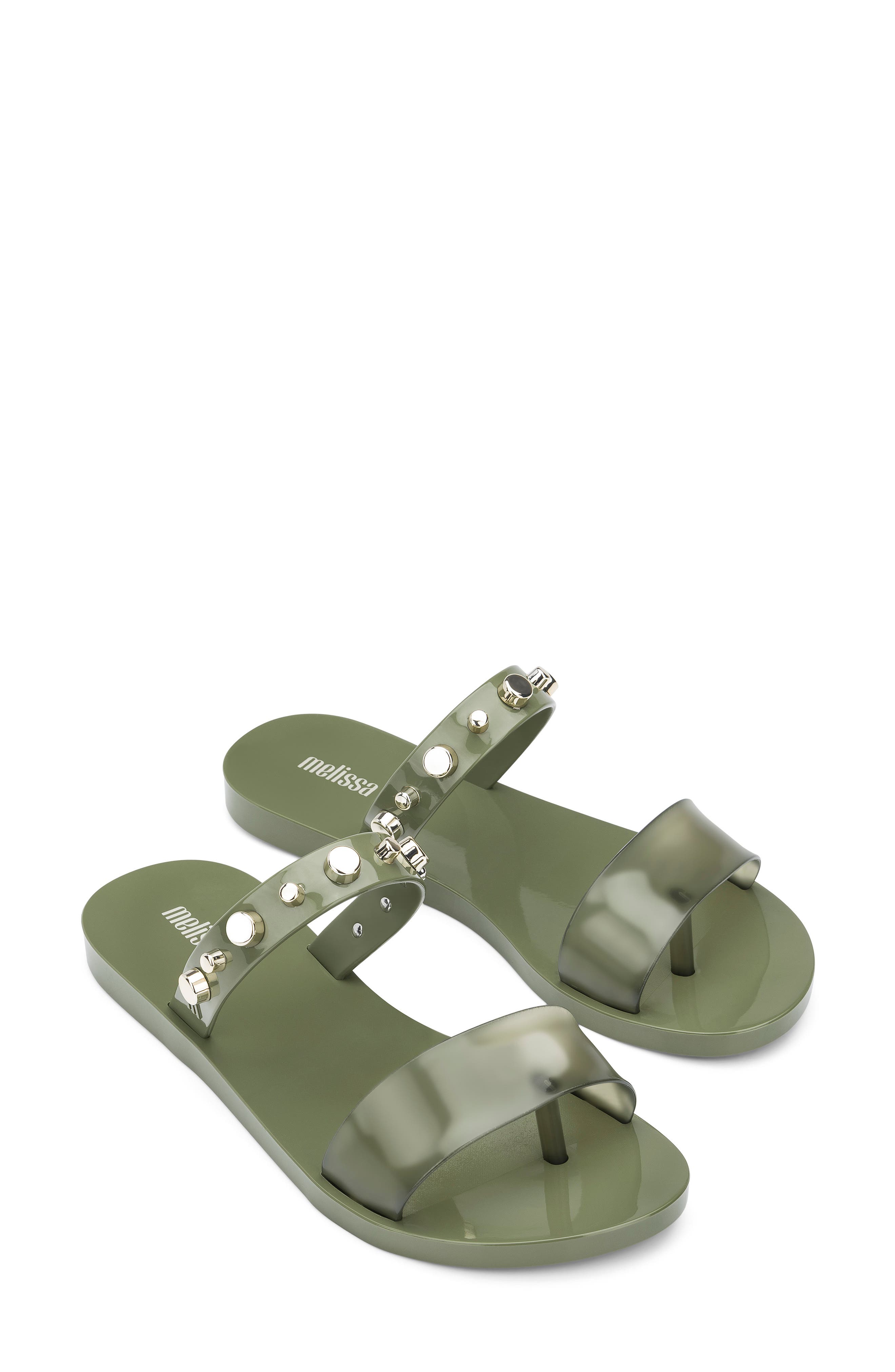 Melissa Love Lip Ii Ad Sandal In Dk Grn Mos