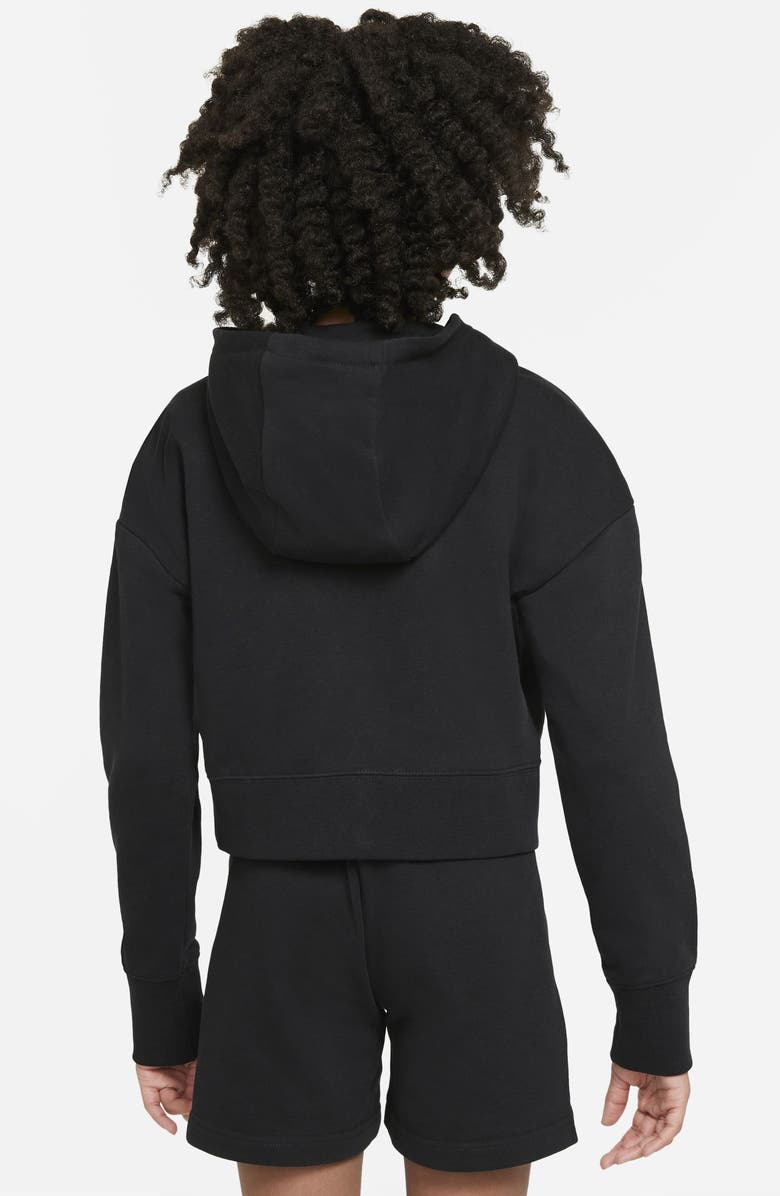 Nike Kids' Club Crop Cotton Blend French Terry Hoodie | Nordstrom