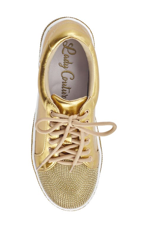Lady Couture Legend Rhinestone Sneaker In Gold