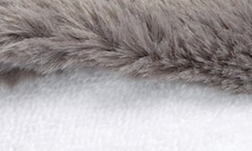 Little Giraffe Luxe Faux Fur Hooded Towel In Charcoal
