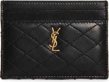 Saint Laurent Gaby Quilted Leather Card Case