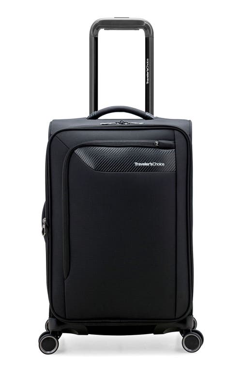 TRAVELER'S CHOICE TRAVELERS CHOICE CAYMEN 22-INCH SPINNER CARRY-ON WITH USB PORT 