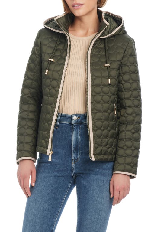 Shop Kate Spade New York Water Resistant Hooded Quilted Jacket In New Dark Olive