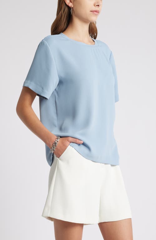 Shop Open Edit Matte Satin Tee In Blue Chambray