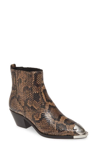Click to view more detailed imagery on our partner's website Ash Floyd Bootie In Python Print Taupe