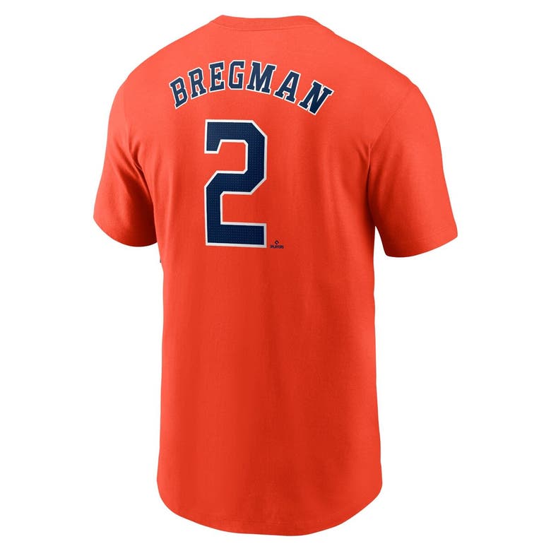 Shop Nike Alex Bregman Orange Houston Astros Fuse Name & Number T-shirt