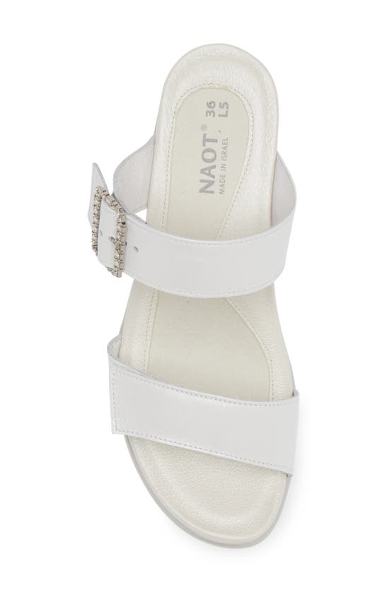 Shop Naot Recent Slide Sandal In White Pearl Leather