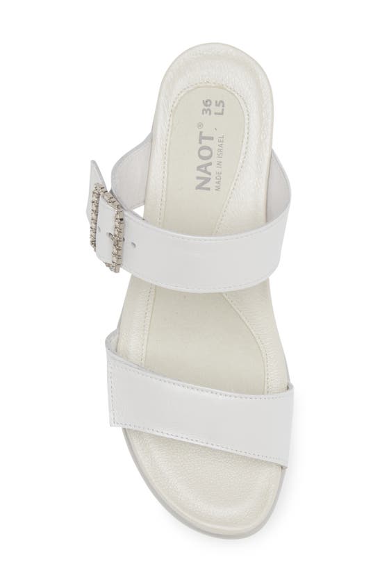 Naot Recent Slide Sandal In White Pearl Leather