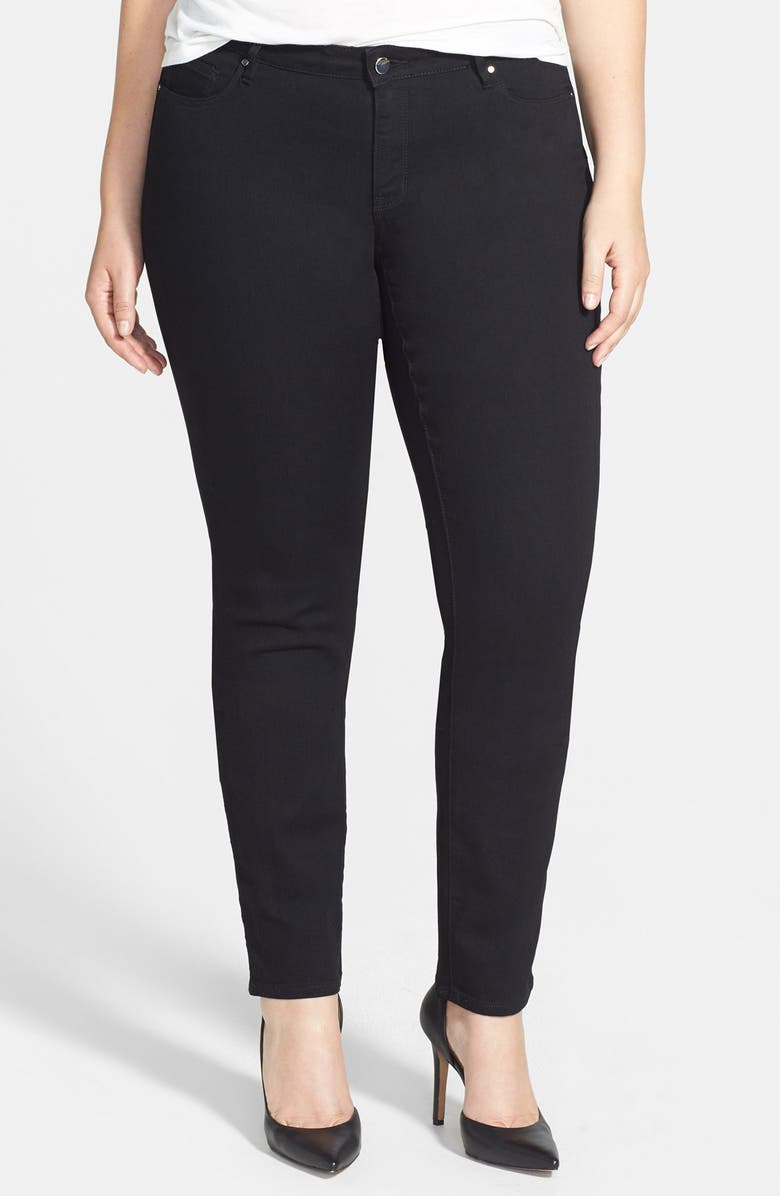 DKNY 'Mercer' Stretch Curvy Fit Skinny Jeans (Caviar) (Plus Size ...