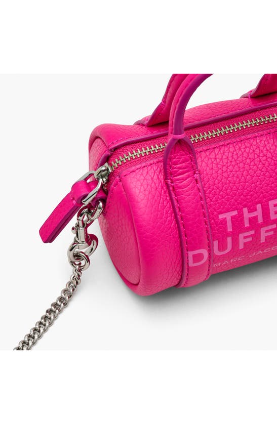 Shop Marc Jacobs The Nano Duffle Leather Crossbody Bag In Hot Pink