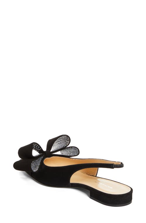 Shop Mach & Mach Le Cadeau Pointed Toe Slingback Flat In Black