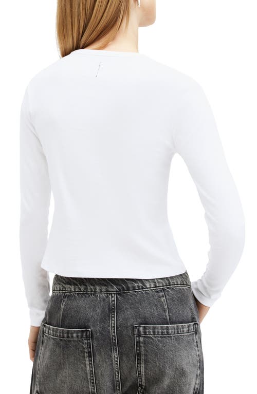 Shop Allsaints Stevie Long Sleeve Organic Cotton T-shirt In Optic White