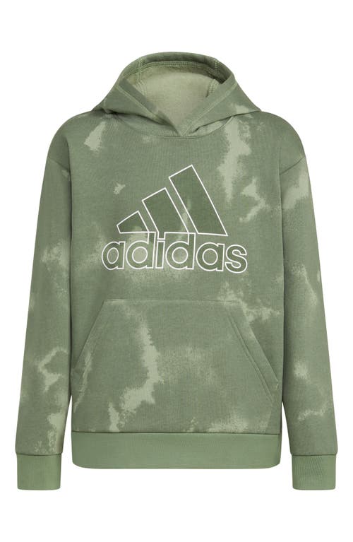 adidas Kids' Fluidity Fleece Hoodie in Silver Green