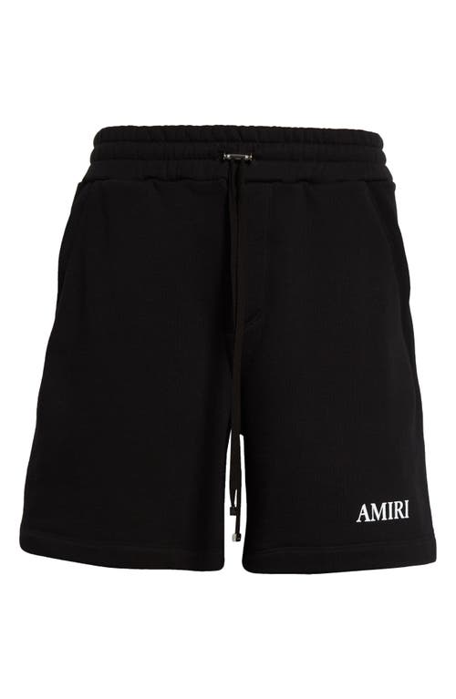 Amiri Black Cotton Short With Logo In Black