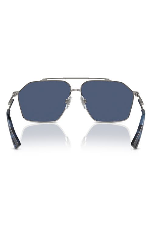 Shop Dolce & Gabbana Dolce&gabbana 61mm Pilot Sunglasses In Gunmetal