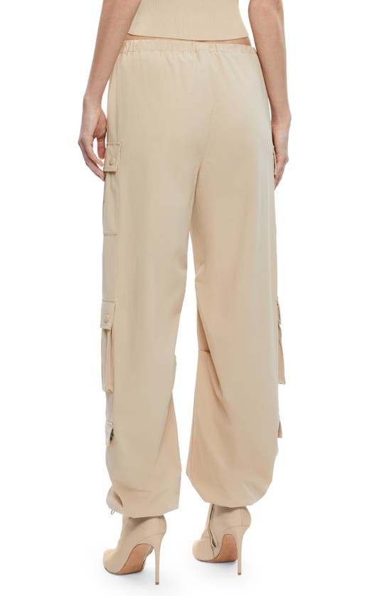 Shop Alice And Olivia Shara Parachute Cargo Pants In Almond