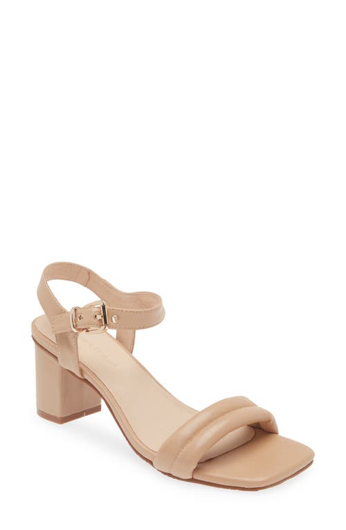 Chocolat Blu Della Ankle Strap Sandal Beige Leather at Nordstrom,