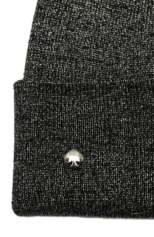 Kate Spade New York Metallic Beanie In Black