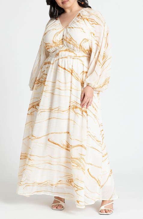 Plus size women's long sleeve dress