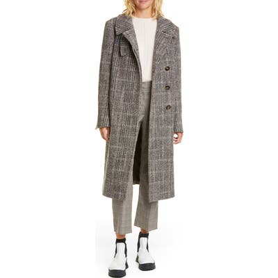 Stella Mccartney Herringbone Tweed Coat, US / 40 IT - Black
