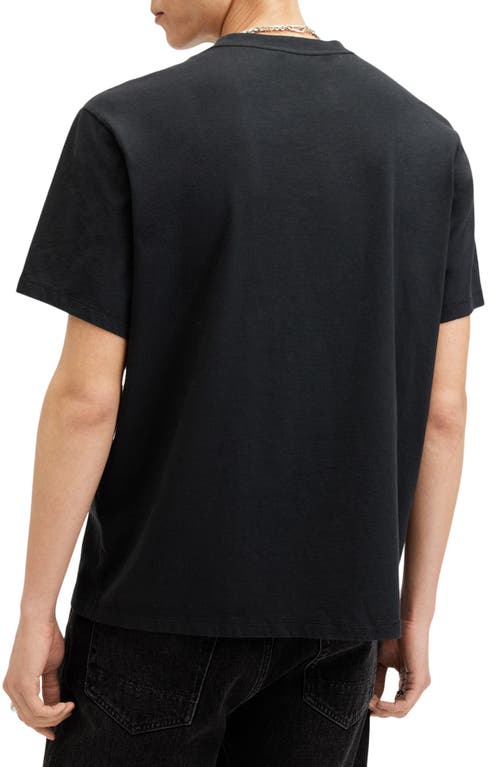 Shop Allsaints Montage Logo T-shirt In Washed Black