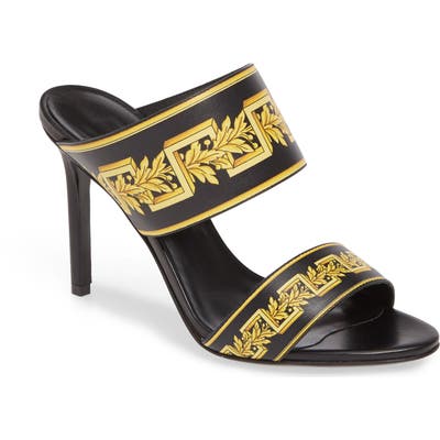 Versace Greca Sandal, Black