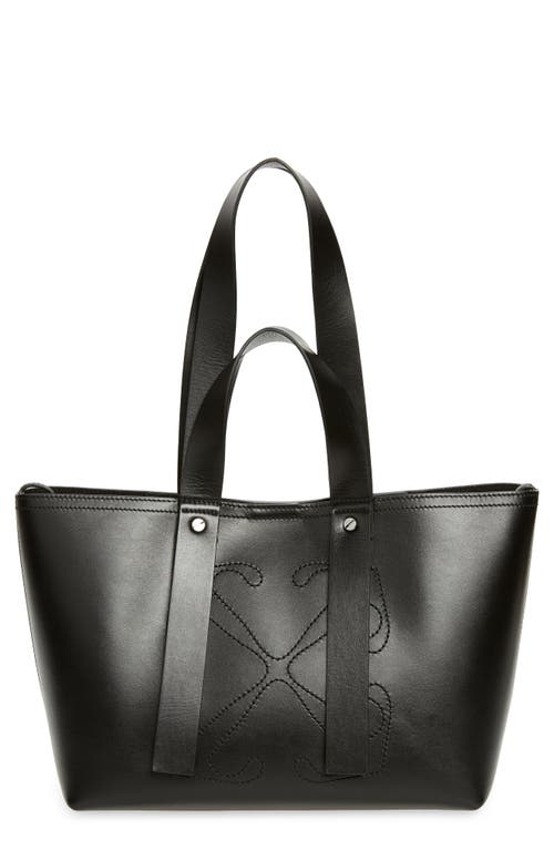 Off-White Small Day Off Stitched Arrows Leather Tote in Black at Nordstrom