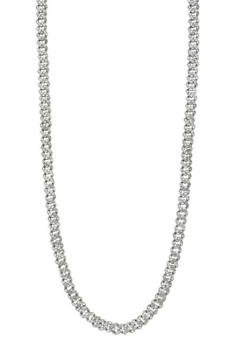 Men's Pavé Cubic Zirconia 5mm Curb Chain Necklace