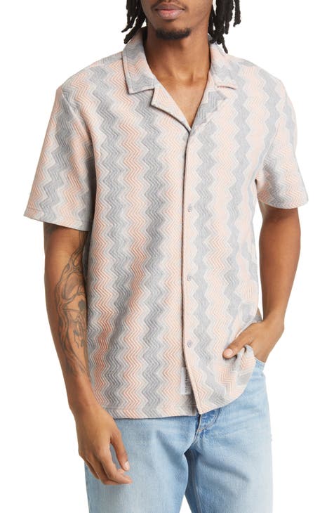 BOSS - Regular-fit short-sleeved shirt with camp collar